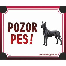 Tabulka Pozor Pes - doga